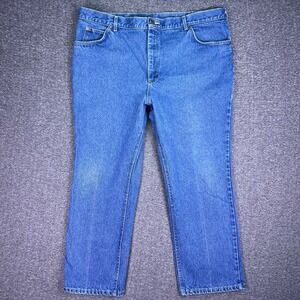 VTG 80s Lee Jeans Mens 46x30 Blue Straight Casual Vintage Denim USA Union Made